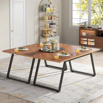 Nordic Rectangle Dining Table | 63" Farmhouse Wooden Kitchen Dinner Table for 6