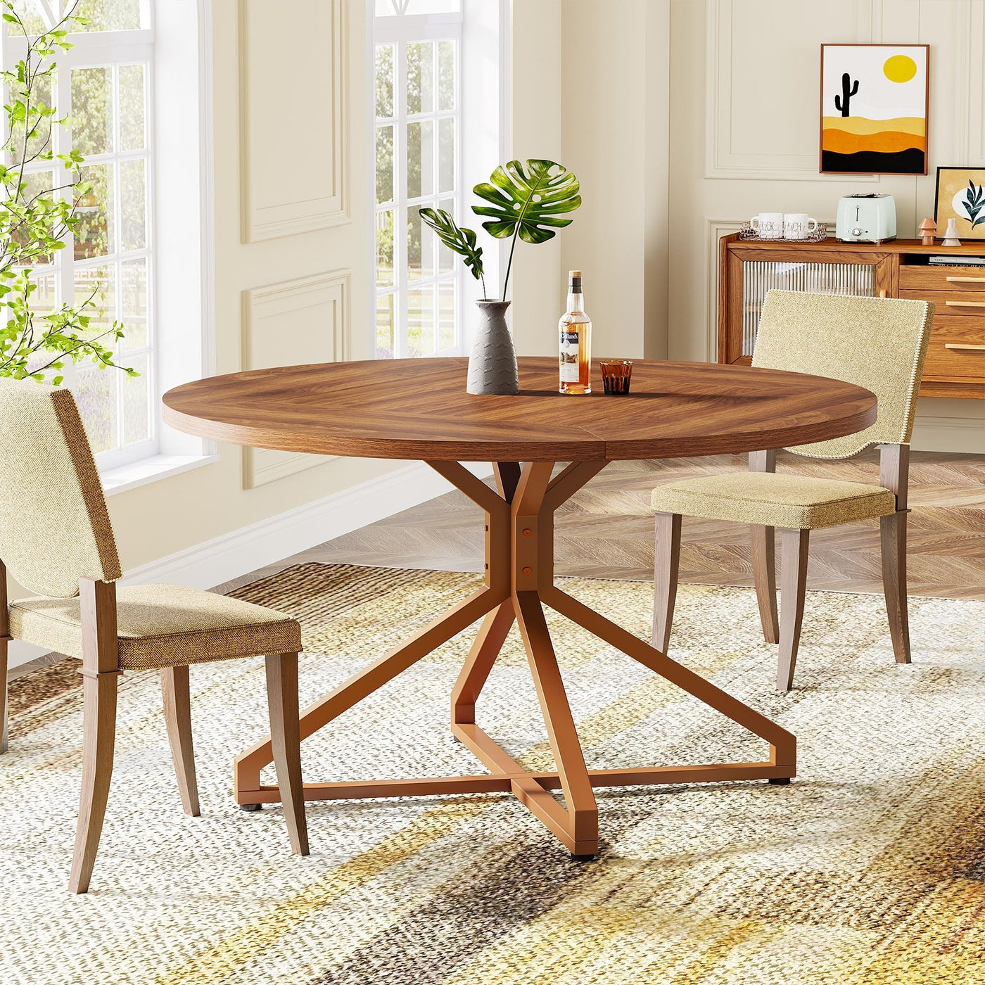 Morale Round Dining Table | 47" Circle Kitchen Table for 4-6 People