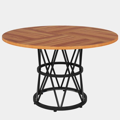 Chiffron Round Dining Table | 47" Circle Kitchen Table with Metal Base for 4-6 Seaters