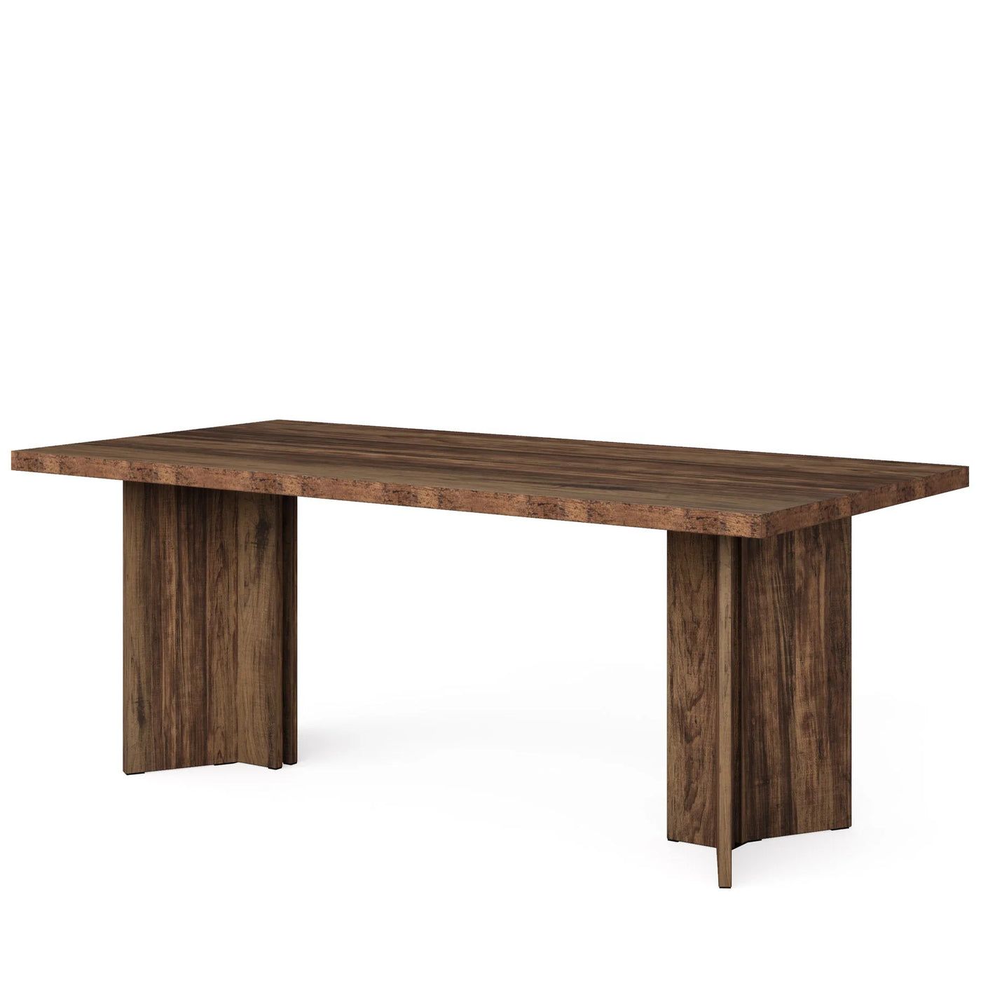 Mocha 63" Dining Table | Farmhouse Industrial Wooden Kitchen Table with Large Tabletop for 4-6