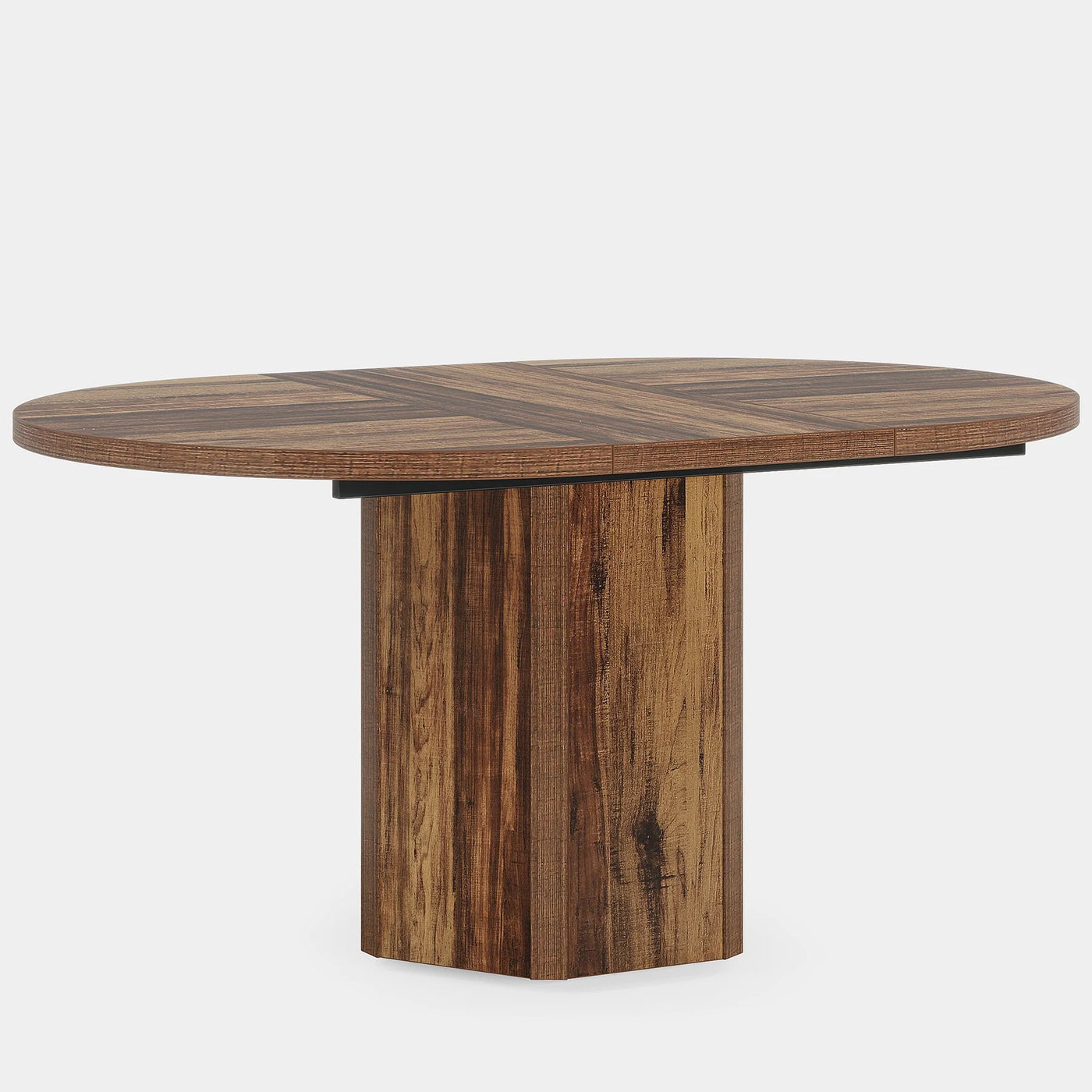 Mesa de comedor de madera Carlo | Mesa de comedor de cocina redonda, circular y ovalada para 4-6 personas