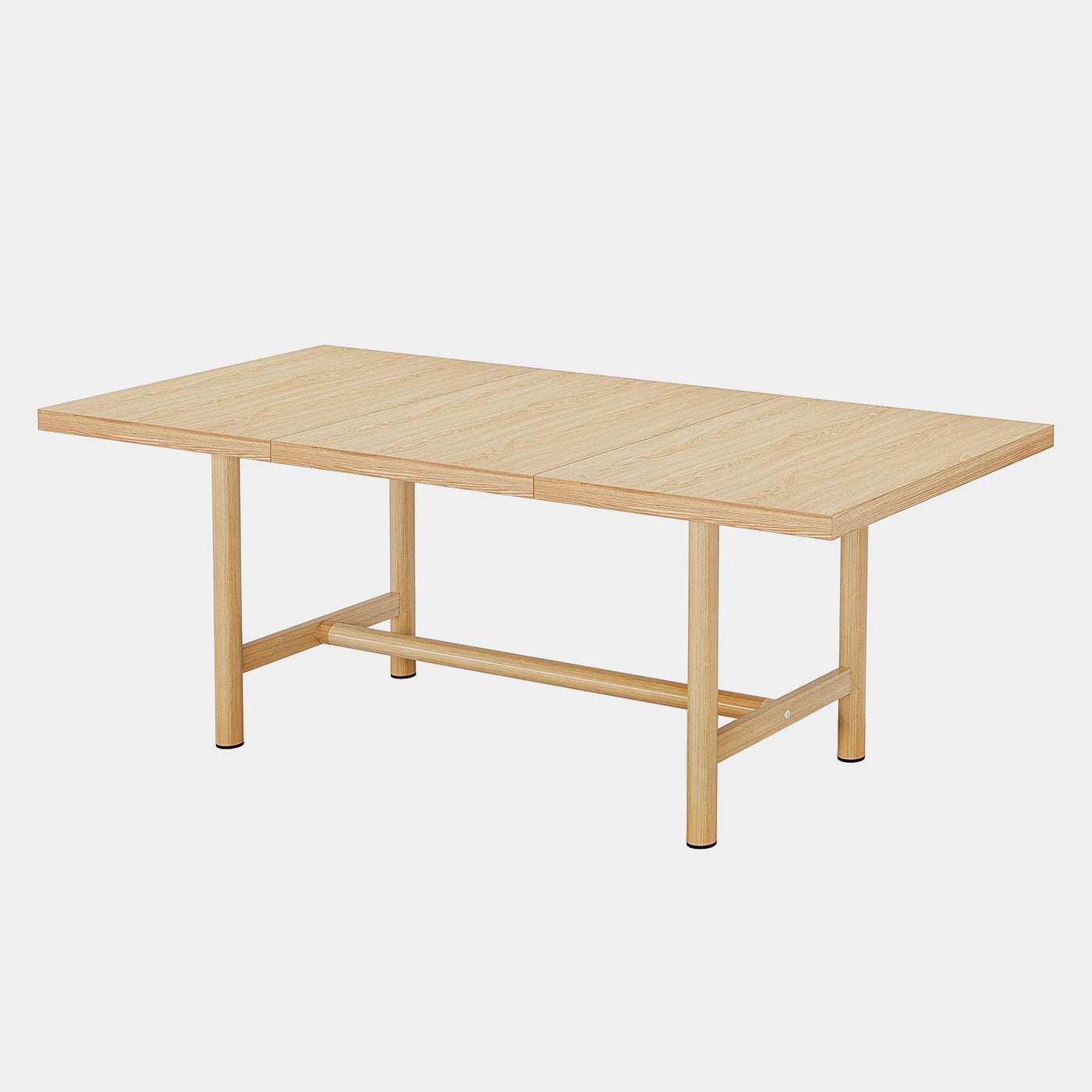 Mesa de comedor de madera tejida, mesa de comedor de cocina de granja de 63" para 6 personas