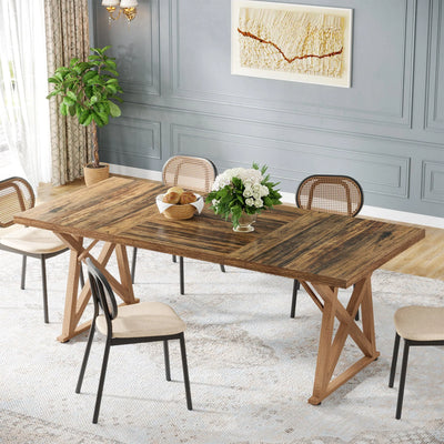 Chambre Wooden Dining Table | 71" Rectangular Kitchen Dinner Table for 6 to 8 People