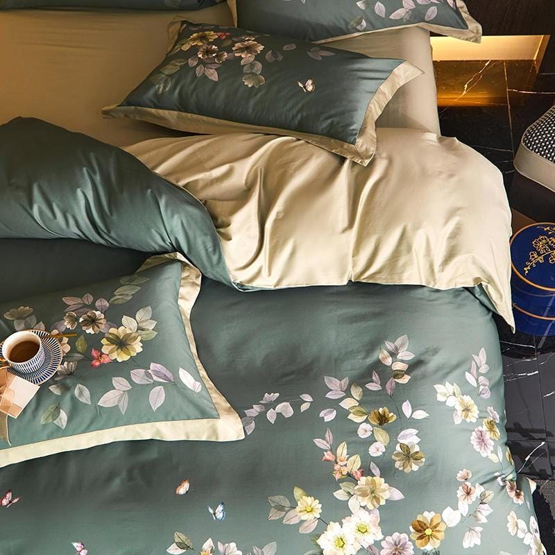 Moss Duvet Cover Set - Affluent Interior Bed