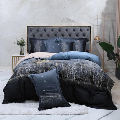 Noir Duvet Cover Set - Affluent Interior Bed