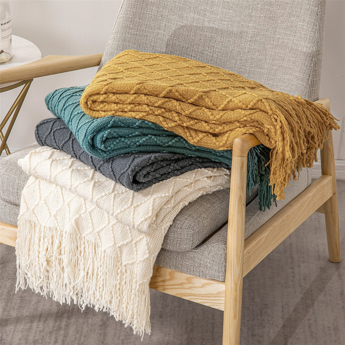 Warmly Knitted Throw - Affluent Interior Throw