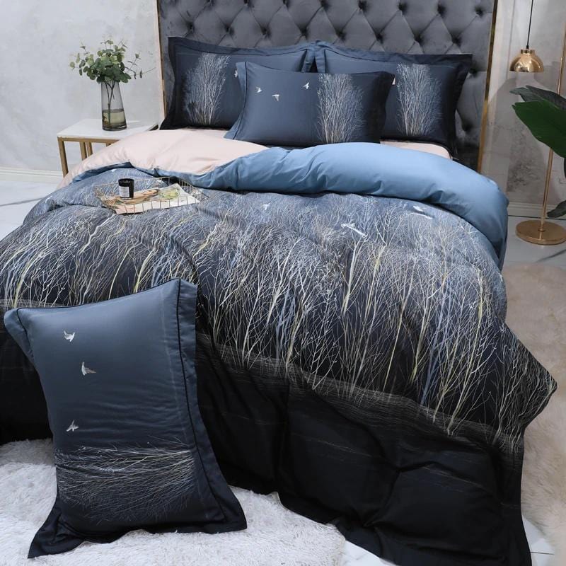 Noir Duvet Cover Set - Affluent Interior Bed