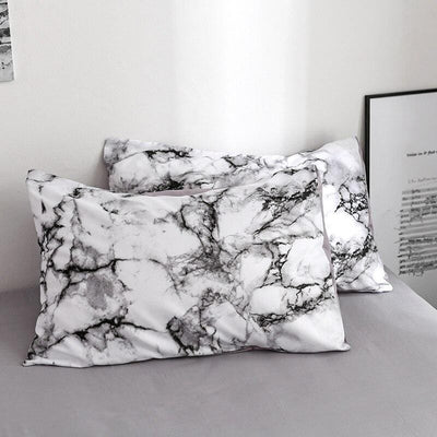 Marble Duvet Cover Set - Affluent Interior Bed