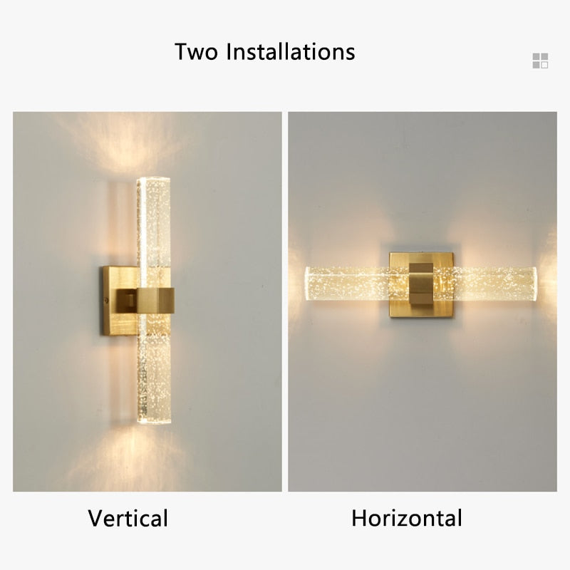 Trenor Wall Light | Gold Glass Modern Wall Lamp Indoor Sconce Light Fixture