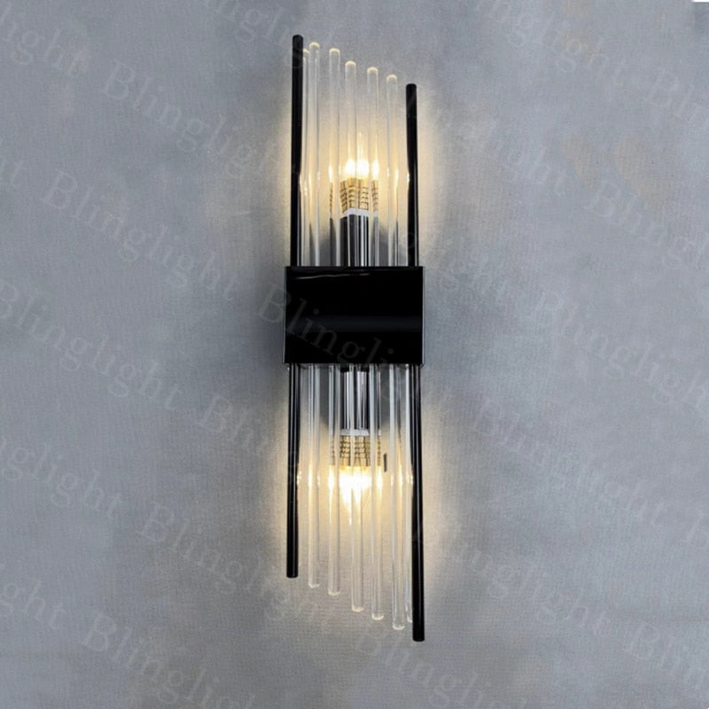 Temor Wall Light | Gold Black Glass Wall Lamp Modern Sconce Light Fixture