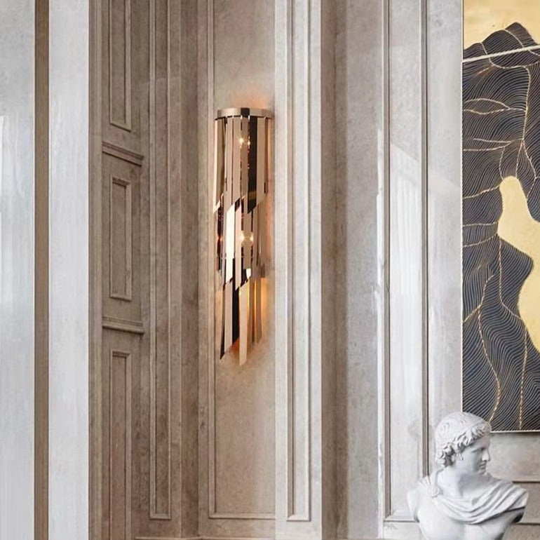 Designer Wall Light | Rose Gold Metal Modern Wall Lamp Sconce Light Fixture Indoor