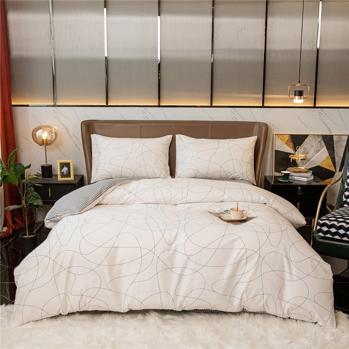 Saraid Duvet Cover Set - Affluent Interior Bed