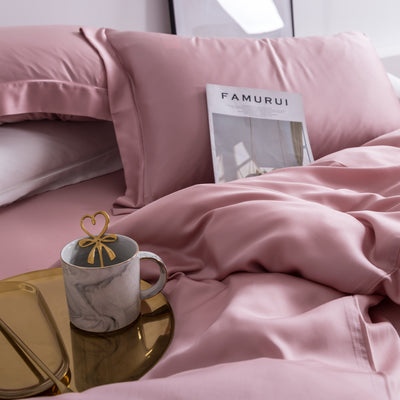 Silk Roset Duvet Cover Set - Affluent Interior Bed