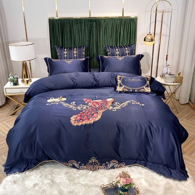 Sapphire Duvet Cover Set - Affluent Interior Bed